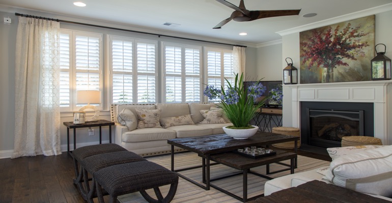 Plantation Shutters in Houston Living Room